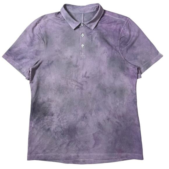 Lululemon Evolution Short Sleeve Polo Shirt SIZE S Diamond Dye Purple Slim Fit - Picture 1 of 13